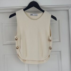 Zara top with gold button detail